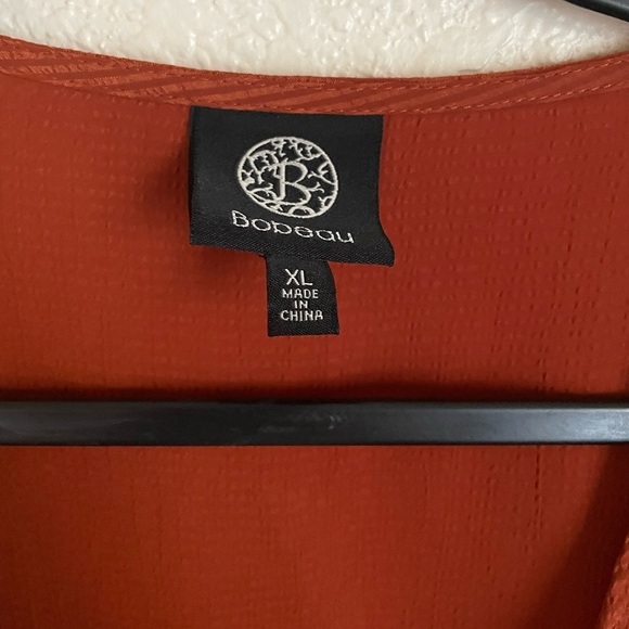 Bobeau Smocked Tie Back V-Neck Blouse XL Rust - Picture 5 of 8